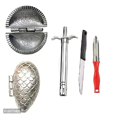 Gujiya-Momos-Ss Lighetr-Knife-Peeler_Aluminium_Baking Tools And Accessories Pack Of 4