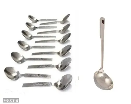 12 Pcs Ss Spoon - Chamcha_Stainless Steel_Cooking Spoons Pack Of 2-thumb0