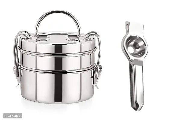 Ss Lunch Box - Lemon_Stainless Steel_Baking Tools And Accessories Pack Of 2