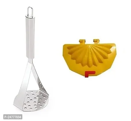 Big Masher - Plastic Gujiya_Stainless Steel_Baking Tools And Accessories Pack Of 2