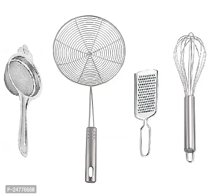 Tea-Jhara-Kamani-Egg Beater_Stainless Steel_Strainers And Sieves Pack Of 4