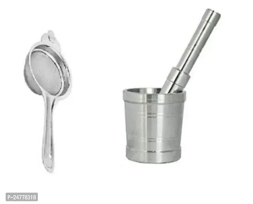 Ss Tea - Khallad_Stainless Steel_Strainers And Sieves Pack Of 2