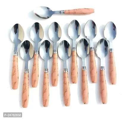 12 Pcs New Handle Spoon_Stainless Steel_Cooking Spoons Pack Of 12