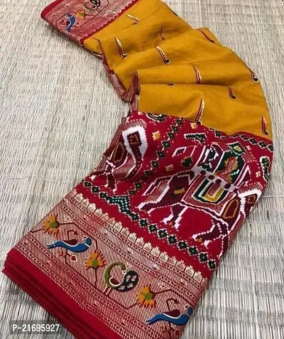 Classic Chanderi Silk Printed Saree with Blouse piece-thumb0