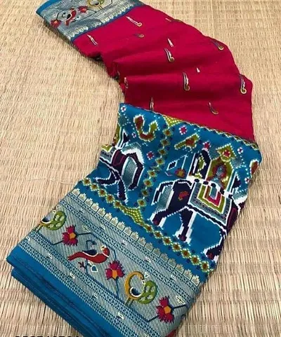 Dola Silk Foil Print Sarees with Zari Weaving Blouse Piece