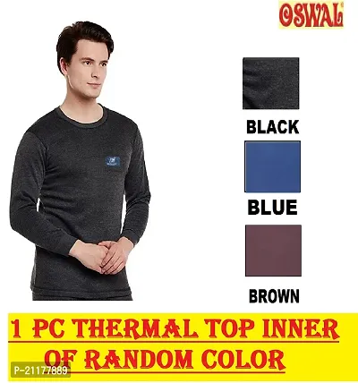 Buy Oswal thermal top winter inner warmer for men multi color size