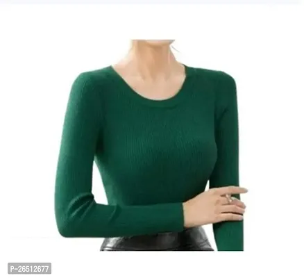 Stylish Lycra Green Solid Top For Women-thumb0