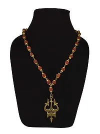 Raviour Lifestyle Mahadev Big Trishul Golden Cap Rudraksh Mala Rudraksha-thumb3