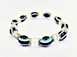 Raviour Lifestyle Blue Glass Brand & White Beads Energized Eye Protective Bracelet For Women-thumb2