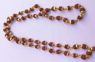 Raviour Lifestyle Rudraksh Mala Shiva God Gold Plated Rudraksh Mala Chain Long 24 Inches for Unisex-thumb2