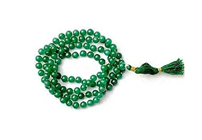 Malabar Gems Emerald Pooja Mala 4mm Lab Certified For Planet Mercury For Men & Women