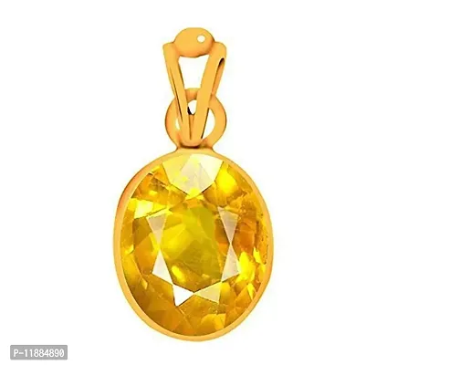 Raviour Lifestyle Yellow Sapphire Pukhraj Gemstone pandant Energized with Proper Mantra for Healing Power-thumb3