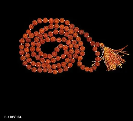 Raviour Lifestyle 5 Mukhi Rudraksha Mala for Pooja (Astrology) for All Rashis for Unisex (108 +1 Beads) Diameter 7mm-thumb2