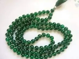 Malabar Gems Emerald Pooja Mala 4mm Lab Certified For Planet Mercury For Men & Women-thumb1