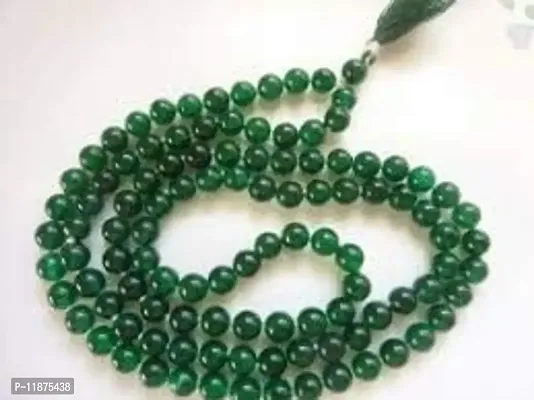 Malabar Gems Emerald Pooja Mala 4mm Lab Certified For Planet Mercury For Men & Women-thumb2