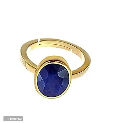 Raviour Lifestyle Jaipur Sapphire/Neelam 8.60 ct 9.25 ratti stone Ashthhdhatu Adjustable Ring for Men (Blue)-thumb2