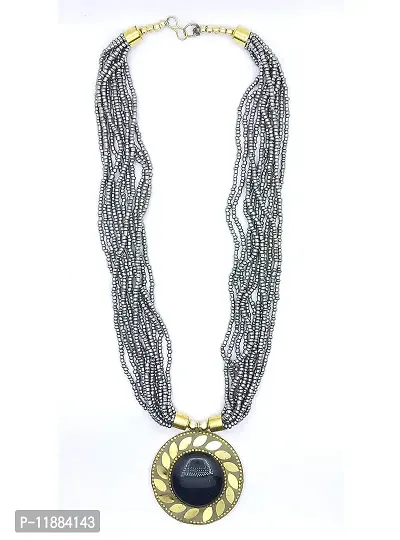 Raviour Lifestyle Necklace Set with Grey Colour mala Elegantly designd for Beautiful her-thumb2