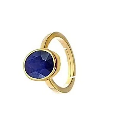 Raviour Lifestyle Plated Ring Panchdhatu Adjustable Neelam Ring for Men & Women