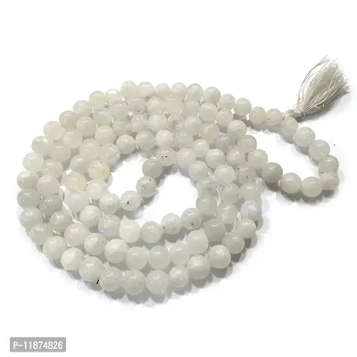 Raviour Lifestyle Malabar Gems Moonstone Prayer 108 Beads Mala - with Lab Certification (5mm Size)-thumb0