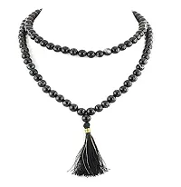 Raviour Lifestyle Black Agate Hakik 108 Beads Buddhist Prayer for Japa Rosary Wearing for Fashion Wear Mala for Astrological Purpose-thumb2