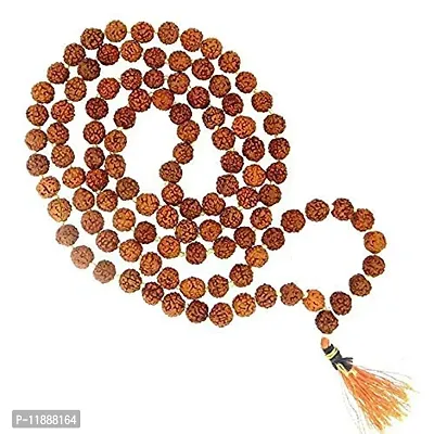 Raviour Lifestyle 5 Mukhi Rudraksha Mala for Pooja (Astrology) for All Rashis for Unisex (108 +1 Beads) Diameter 7mm-thumb5