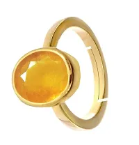 Raviour Lifestyle Pukhraj Guru Graha Rashi Ratan Panchdhatu Natural Yellow Sapphire Gemstone Ring for Astrological Purpose for Men and Women-thumb2