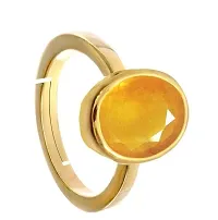 Raviour Lifestyle Pukhraj Guru Graha Rashi Ratan Panchdhatu Natural Yellow Sapphire Gemstone Ring for Astrological Purpose for Men and Women-thumb1