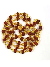 Raviour Lifestyle Rudraksha Mala 24 Inch Premium 24K Yellow Gold Plated Copper Mala-thumb2