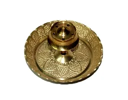 Raviour Lifestyle Classic Traditional Brass Agarbatti-Incense Sticks Holder-Stand with Ash Catcher 4 CM 5 Holes-thumb3