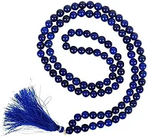 Raviour Lifestyle 100% Natural Blue Hakik Mala Blue Agate Stone Chain Neela Hakik Mala 108+1 Beads for Japa for Men and Women-thumb2