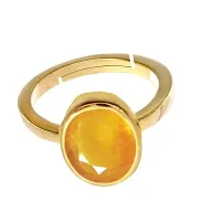 Raviour Lifestyle Natural Yellow Sapphire Pukhraj Gemstone Ring for Women's and Men's-thumb1