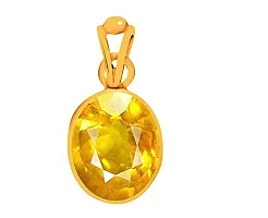 Raviour Lifestyle Yellow Sapphire Pukhraj Gemstone pandant Energized with Proper Mantra for Healing Power-thumb2