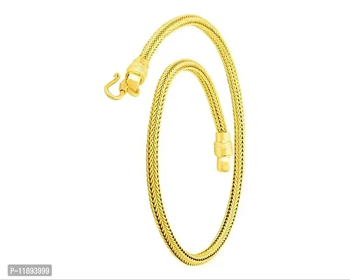 Raviour Lifestyle Plain Chain With Gold Plating Fancy Neck Chain Jewellery Gift For Him, Boy, Men, Father, Brother