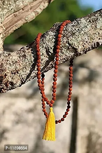 Raviour Lifestyle Mukhi Rudraksha Mala, Certified  Original Five Mukhi Rudraksha Necklace, 108 Mala Beads, Knotted Mala, Handmade Mala, Japa Mala, Yoga  Meditation Mala , Prayer Beads-thumb3