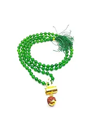 Raviour Lifestyle Lord Shiv Shakti 5 Mukhi Shiv Trishul Damru with Green Hakik Agate 108 Beads Mala-thumb1