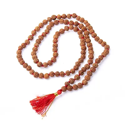 Raviour Lifestyle Present Panch Mukhi Rudraksha Mala in 108+1 Beads (5 mm, Brown)