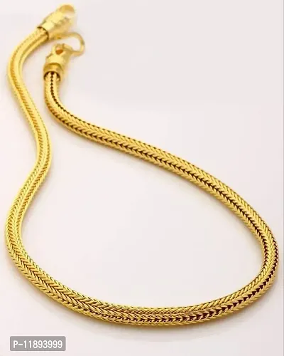 Raviour Lifestyle Plain Chain With Gold Plating Fancy Neck Chain Jewellery Gift For Him, Boy, Men, Father, Brother-thumb2