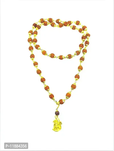 Raviour Lifestyle Lord Shiv Shankar Mahadev Shiv Shakti Rudraksha Pendant with Rudraksha Cap Mala for Astrological Benefits-thumb4