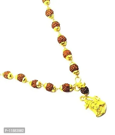 Raviour Lifestyle Lord Shiv Shankar Mahadev Shiv Shakti Rudraksha Pendant with Rudraksha Cap Mala for Astrological Benefits-thumb3