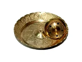 Raviour Lifestyle Classic Traditional Brass Agarbatti-Incense Sticks Holder-Stand with Ash Catcher 4 CM 5 Holes-thumb1