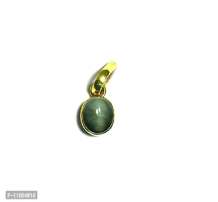 Raviour Lifestyle Green Cat Eye green lehsunia gemstone pendant for astrological benefits-thumb2