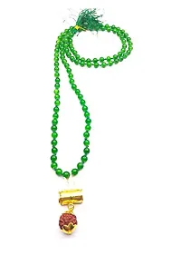 Raviour Lifestyle Lord Shiv Shakti 5 Mukhi Shiv Trishul Damru with Green Hakik Agate 108 Beads Mala-thumb2