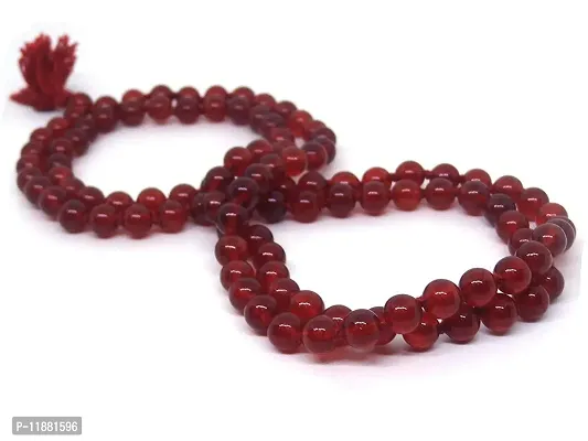 Raviour Lifestyle Natural RED Agate Hakik Japa Mala - Protection Against Bad Evils 108 Beads (8 mm)-thumb3