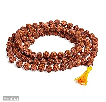 Raviour Lifestyle Pure Natural Brown Rudraksha Mala 108+1 Beads (7 MM Men Women Boys and Girls)-thumb5