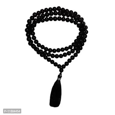 Raviour Lifestyle Black Agate Hakik 108 Beads Buddhist Prayer for Japa Rosary Wearing for Fashion Wear Mala for Astrological Purpose-thumb0