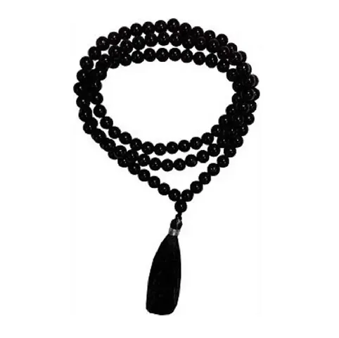 Raviour Lifestyle Black Agate Hakik 108 Beads Buddhist Prayer for Japa Rosary Wearing for Fashion Wear Mala for Astrological Purpose