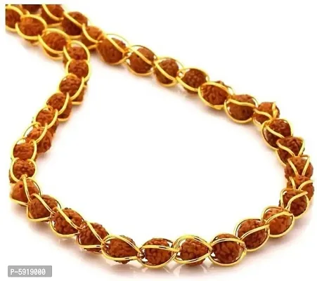 Rudraksha Designer Wired Mala Gold-plated Plated Brass Chain