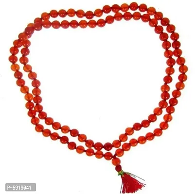 Natural RED Agate Hakik Japa Mala - Protection Against Bad Evils 108 Beads (8 mm)