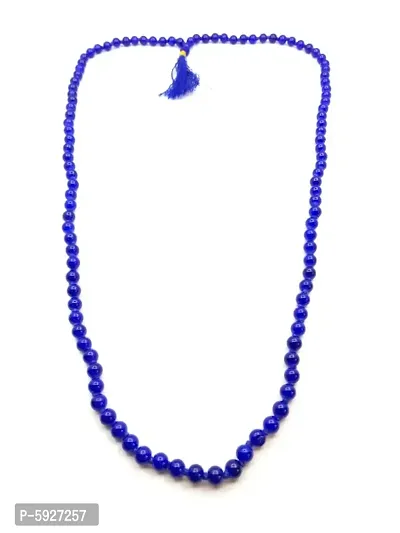 Blue Hakik Agate Stone Mala 108+1 Beads for Shani (Blue) Japa Mala For Men and Women-thumb0
