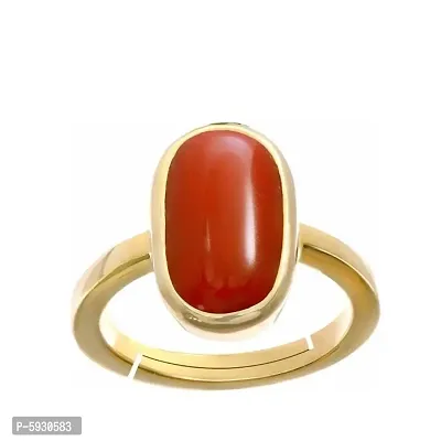 Red Coral Moonga 100% Original Gemstone Asthdhatu Ring